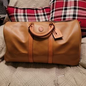 Leather duffel bag